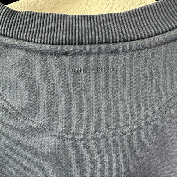 Anine Bing Dark Blue Sweatshirt with White Lettering - Picture 8 of 9